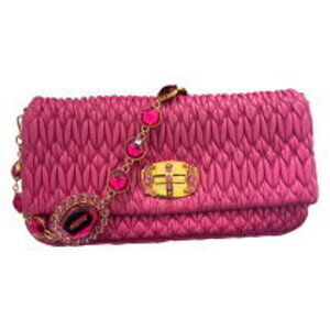 Miu Miu Nappa Crystal Pink Leather Shoulder Bag